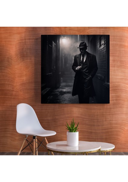 Pulp Fiction Kanvas Tablo - Pulp Fiction Sigara Özel Dedektif Siyah Beyaz Fotoğraf modelleri