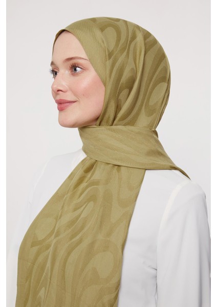 Yağ Yeşili Soyut Desen Grazia şal fiyatları