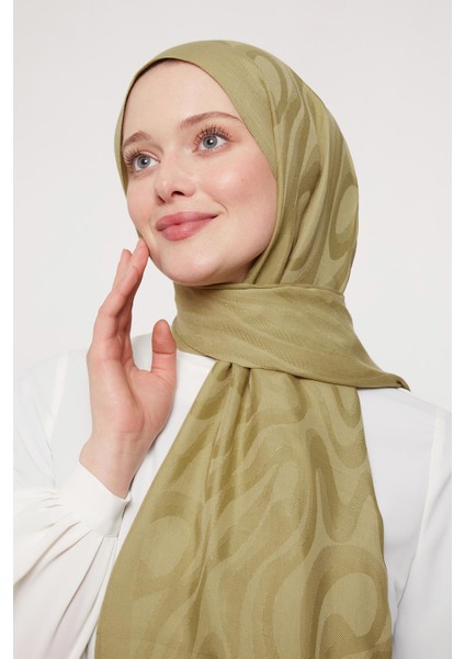 Yağ Yeşili Soyut Desen Grazia şal fırsatları