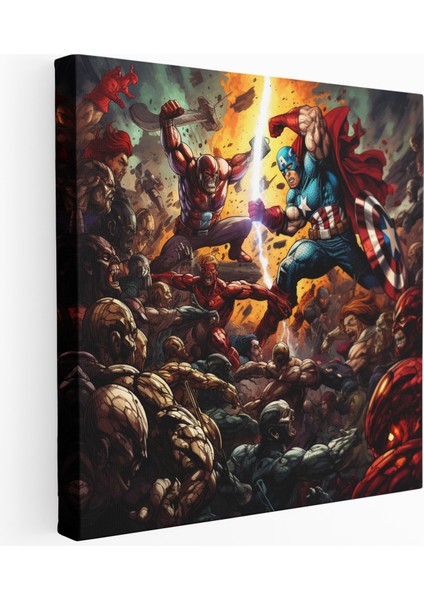 Super Kahraman ile Kötü Adam Kanvas Tablo