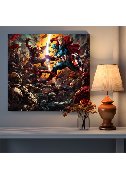 Super Kahraman ile Kötü Adam Kanvas Tablo fiyatları