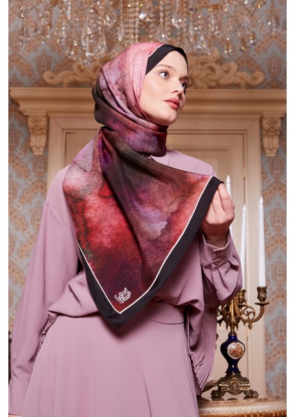 Mürdüm Yansıma Desen Royal Şal