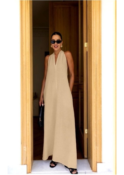 V Yaka Paraşüt Elbise