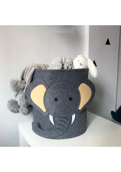 Çamaşır Sepeti Sevimli Fil Oyuncak Sepeti Keçe Sepet Çocuk Odası Düzenleyici
