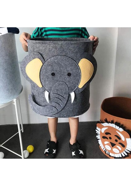 Çamaşır Sepeti Sevimli Fil Oyuncak Sepeti Keçe Sepet Çocuk Odası Düzenleyici modelleri