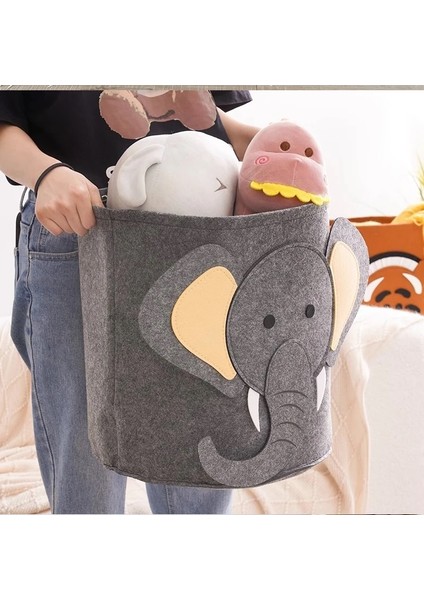 Çamaşır Sepeti Sevimli Fil Oyuncak Sepeti Keçe Sepet Çocuk Odası Düzenleyici fırsatları
