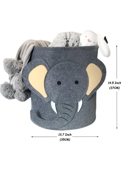 Çamaşır Sepeti Sevimli Fil Oyuncak Sepeti Keçe Sepet Çocuk Odası Düzenleyici indirimleri