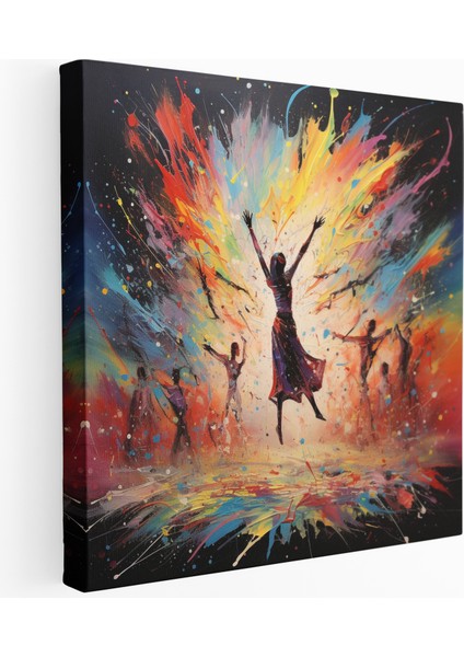 Modern Sıçrama Boyama Kanvas Tablo