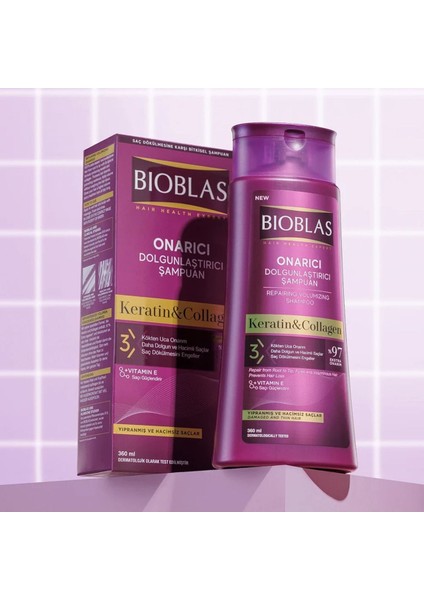 Hacim Artırıcı Şampuan - İnce Telli Saçlar İçin Sülfatsız Kolajen ve Keratin Formülü, 360 ml, Bitkisel ve Paraben İçermez indirimleri