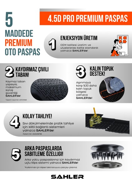 Toyota Hilux 2015+ Uyumlu Lux Seri Sahler Araca Özel 4.5d Havuzlu Oto Paspas - Hilux fiyatları