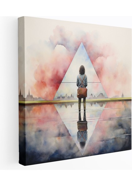 Pink Floyd Duvar Sanatı - Huzurlu Suluboya Kanvas Tablo - Ev Dekorasyonu