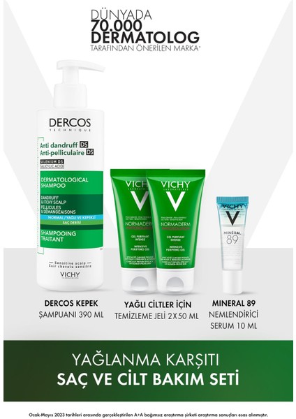 Kepek Karşıtı Şampuan ve Cilt Bakım Seti 390 ml + 2x50 ml + 10 ml fiyatları