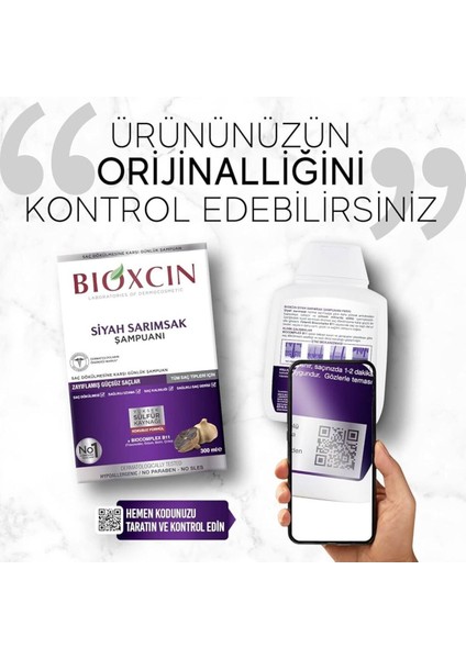 Siyah Sarımsak Şampuanı - Saç Dökülmesine Karşı Güçlendirici ve Canlandırıcı Etki, 300 ml, Bitkisel Formül, Paraben İçermez