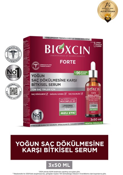 Forte Erkekler için Saç Dökülmesine Karşı Bitkisel Saç Serumu - Lipozom Teknolojisi, 3 x 50 ml fiyatları