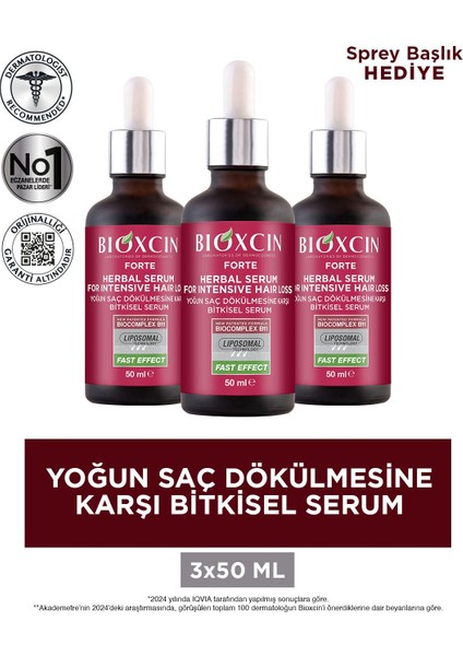 Forte Erkekler için Saç Dökülmesine Karşı Bitkisel Saç Serumu - Lipozom Teknolojisi, 3 x 50 ml fırsatları