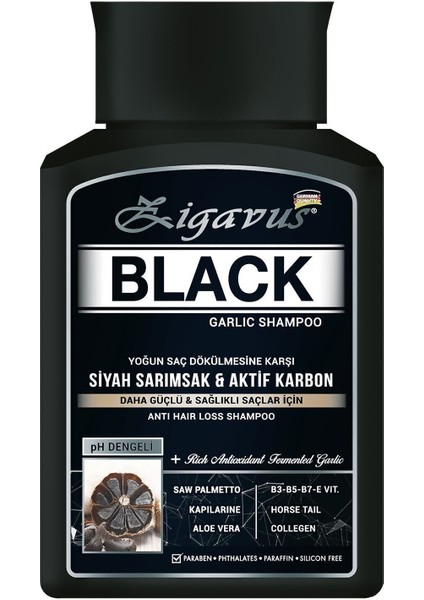 Black Dökülme Karşıtı Sülfatsız Şampuan 300 ml Siyah Sarımsak ve Aktif Karbonlu Tüm Saç Tipleri fırsatları