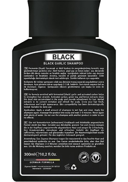 Black Dökülme Karşıtı Sülfatsız Şampuan 300 ml Siyah Sarımsak ve Aktif Karbonlu Tüm Saç Tipleri indirimleri