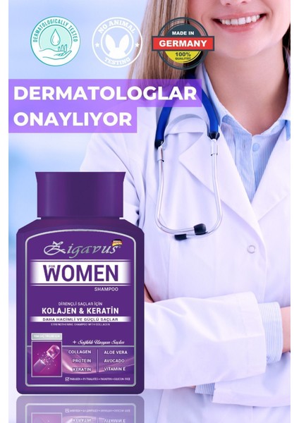 Kadın Dökülme Karşıtı Bitki Özlü Onarıcı ve Nemlendirici Şampuan 300 ml Tüm Saç Tipleri