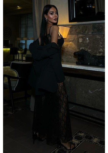 Full Dantel Askılı Elbise 2874