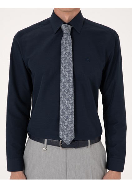 Erkek Lacivert Regular Fit Uzun Kollu Basic Gömlek 50316742-VR033