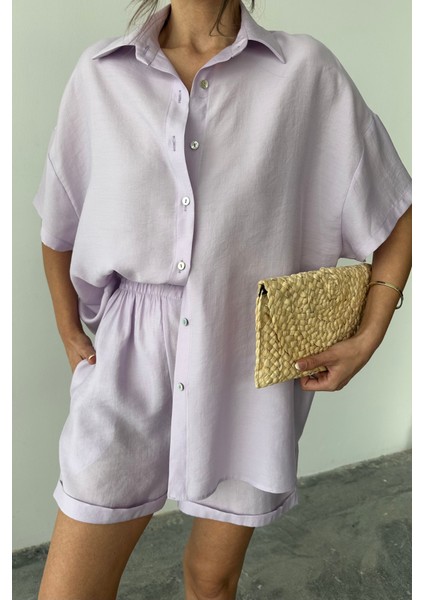 Gömlek - Şort Takım - Lila fiyatları