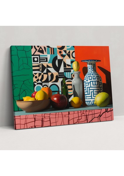 Picasso Tarzı Natürmort Kanvas Tablo - Pablo Picasso Kanvas Duvar Dekorasyonu Ev Dekorasyonu