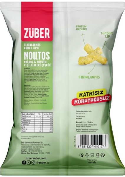 Noutos Fırınlanmış Nohut Cipsi Çeşitleri - 12 Adet, Katkı Maddesi ve Koruyucu İçermeyen, Ege Baharatlı, Cajun, Chili, Yoğurt, Yeşillik, Ekşi Krema ve Soğan Karışık Paket