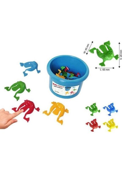 Zıp Zıp Kurbağa - Dayanıklı Plastik, Sevimli Tasarımıyla 12,5x12,5x9 cm, Renkli ve Eğlenceli modelleri