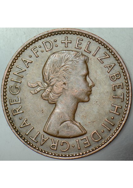 Birleşik Krallık 1/2 Penny 1959 Kraliçe Iı. Elizabeth. Yelkenli Temalı. 25,4 mm Ingiltere fiyatları