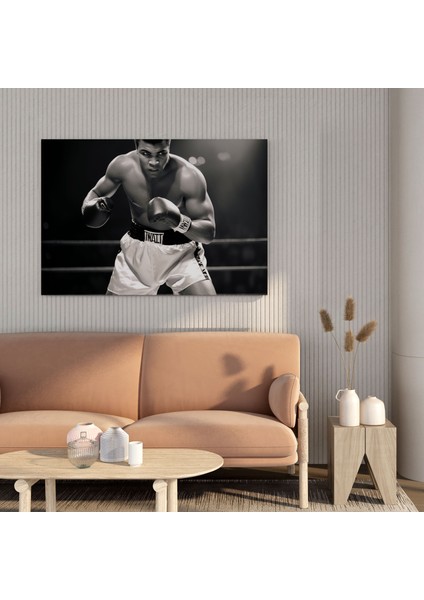 Muhammad Ali Duvar Sanatı - Yoğun Siyah Beyaz Kanvas Tablo - Duvar Dekorasyonu Için Muhammad Ali Kanvas Duvar Sanatı fiyatları