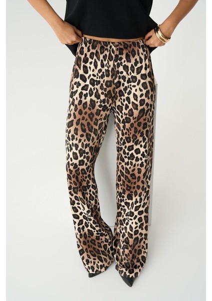 Lastikli Pantolon - Leopar