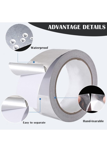 Alüminyum Folyo Bant Yanmaz Kombi Soba Borusu Bandı 48MM x 5m indirimleri