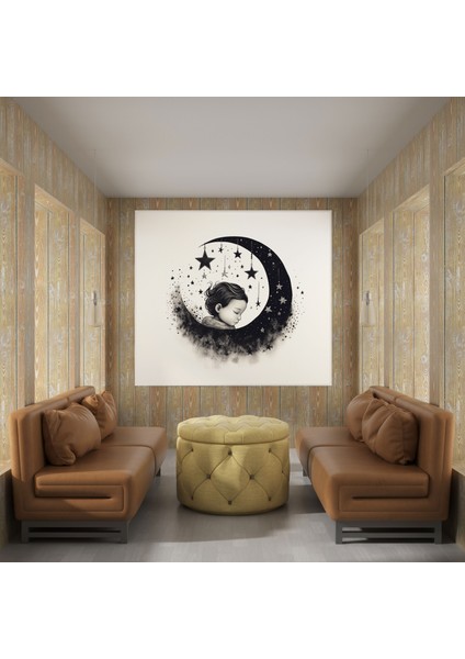 Bebe Odası Minimalist Mürekkep Duvar Sanatı - Bebek Odası Kanvas Duvar Sanatı Minimalist Mürekkep Illüstrasyonları modelleri