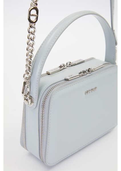 Buz Mavisi Kare Bombe Görünümlü Omuz Çantası fırsatları