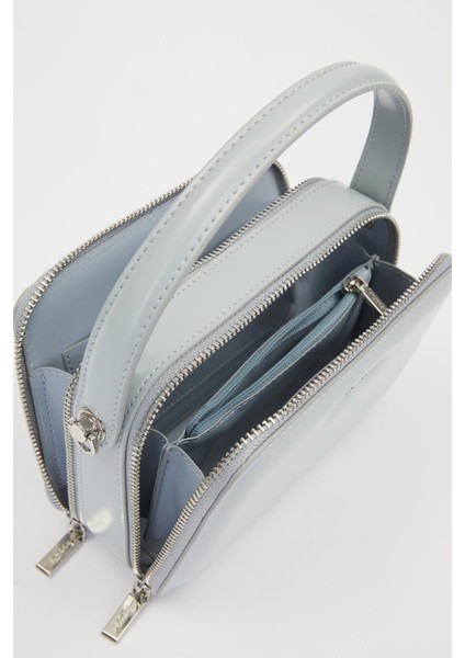 Buz Mavisi Kare Bombe Görünümlü Omuz Çantası indirimleri