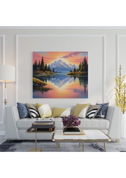 Pastel Manzara Kanvas Tablo - Huzur Veren Duvar Sanatı - Pastel Şafak Duvar Sanatı Duvar Dekorasyonu fiyatları