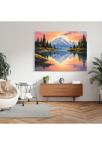 Pastel Manzara Kanvas Tablo - Huzur Veren Duvar Sanatı - Pastel Şafak Duvar Sanatı Duvar Dekorasyonu modelleri