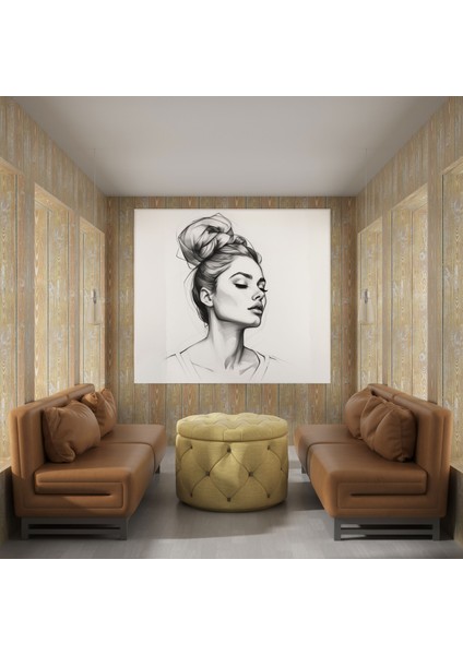 Minimalist Portre Duvar Dekorasyonu - Portre Çizgi Çizimi Zarafet Zamansız fiyatları