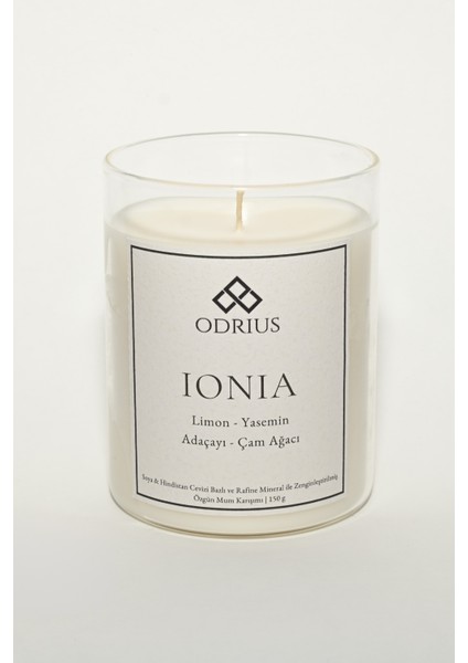 IONIA Kokulu Mum – Limon & Adaçayı – Ferahlatıcı Bitkisel Koku – El Yapımı Uzun Süreli Mum – Soya & Hindistan Cevizi Bazlı ve Rafine Mineral ile Zenginleştirilmiş Özgün Mum Karışımı – 150 gram fiyatları