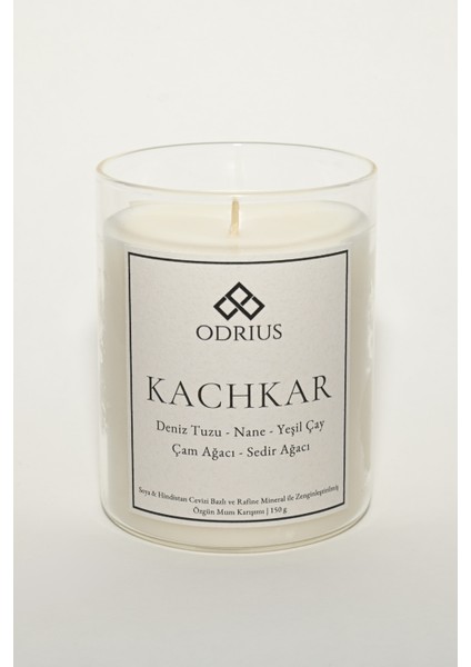 KACHKAR Kokulu Mum – Çam & Sedir – Ferah ve Temiz Koku – El Yapımı Uzun Süreli Mum – Soya & Hindistan Cevizi Bazlı ve Rafine Mineral ile Zenginleştirilmiş Özgün Mum Karışımı – 150 gram - ODRIUS fiyatları