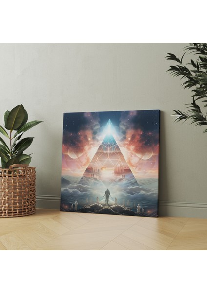 Pink Floyd Kanvas Tablo - Tanrısal Müzisyenlerin Gelecekçi Gök Mavisi Illüstrasyonu fiyatları