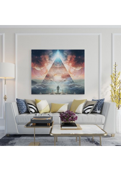 Pink Floyd Kanvas Tablo - Tanrısal Müzisyenlerin Gelecekçi Gök Mavisi Illüstrasyonu modelleri
