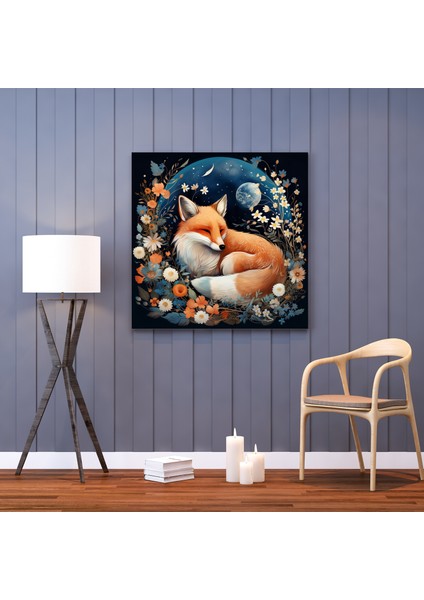 Parlak Ay Işığında Tilki Sığınağı Kanvas Tablo fiyatları