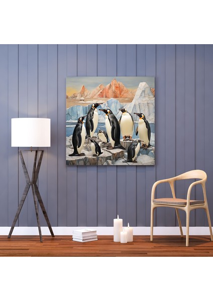 Penguenler Kolaj Kanvas Tablo - Sanatsal Medya Karışımı - Penguen Karışık Medya Kolaj Duvar Sanatı Kanvas Duvar Sanatı fiyatları