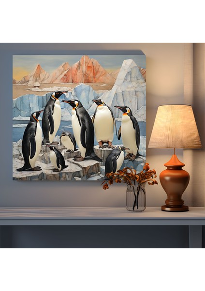 Penguenler Kolaj Kanvas Tablo - Sanatsal Medya Karışımı - Penguen Karışık Medya Kolaj Duvar Sanatı Kanvas Duvar Sanatı modelleri