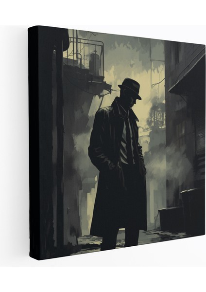 Pulp Fiction Duvar Dekorasyonu - Pulp Fiction Noir Sigara Içen Kanvas Tablo Sanatı
