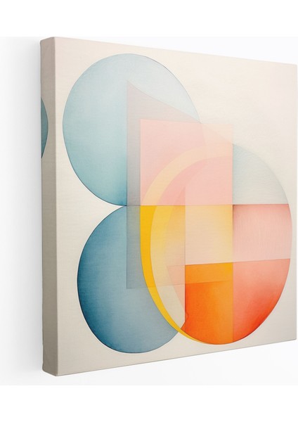 Pastel Duvar Dekorasyonu - Soyut Geometrik Kanvas Tablo Baskısı - Pastel Ev Dekorasyonu Kanvas Duvar Sanatı