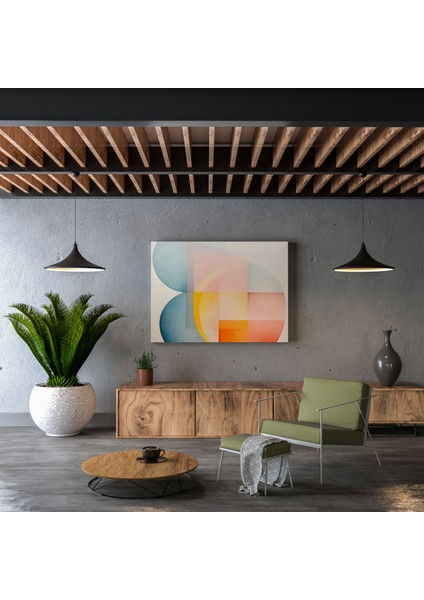Pastel Duvar Dekorasyonu - Soyut Geometrik Kanvas Tablo Baskısı - Pastel Ev Dekorasyonu Kanvas Duvar Sanatı modelleri