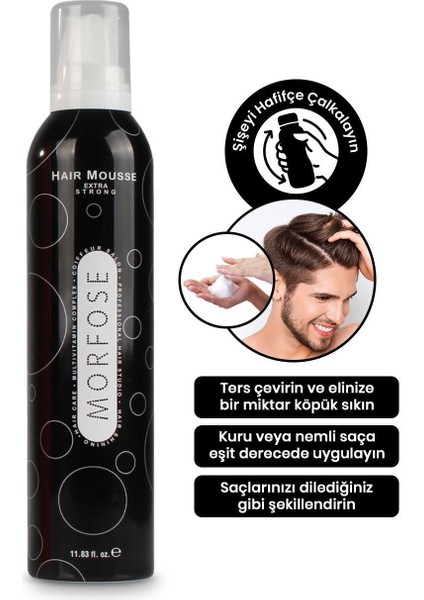 Extra Strong Saç Köpüğü 350 Ml Ekstra Güçlü Hacim ve Şekil Koruma, Multivitamin Kompleksi, Profesyonel Kullanım İçin modelleri