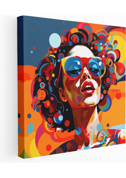 Portre Duvar Sanatı - Pop Art Illüstrasyon - Renkli ve Cesur Portre Kanvas Tablo